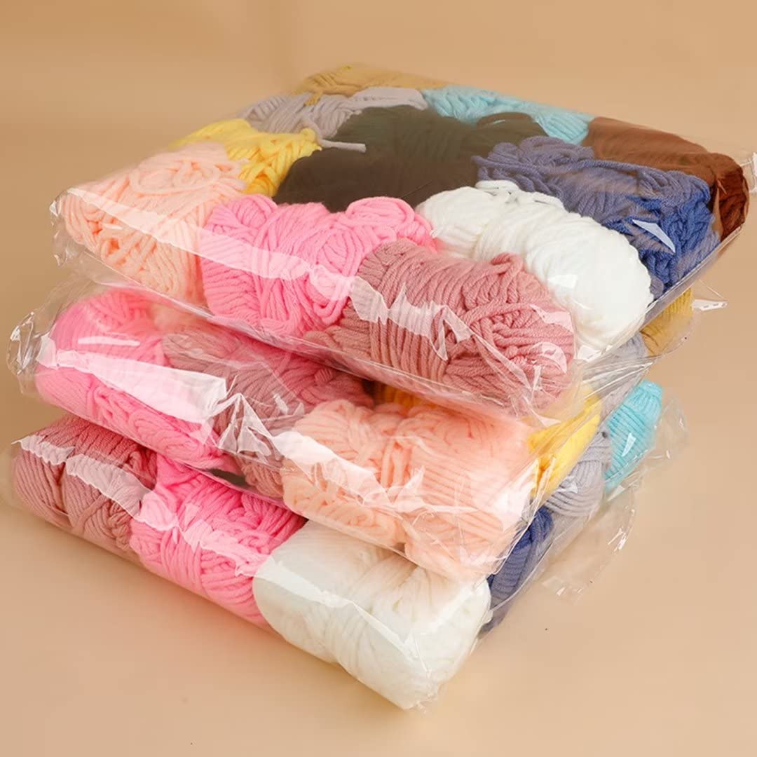 Filato da ricamo Poke in 12 colori, 8 fili di filato tufted in cotone latte, filato tufting solido 3 mm per ricamo a mano/pistola tufting, gomitolo da 30 g, filato per uncinetto per tappeti (12 color