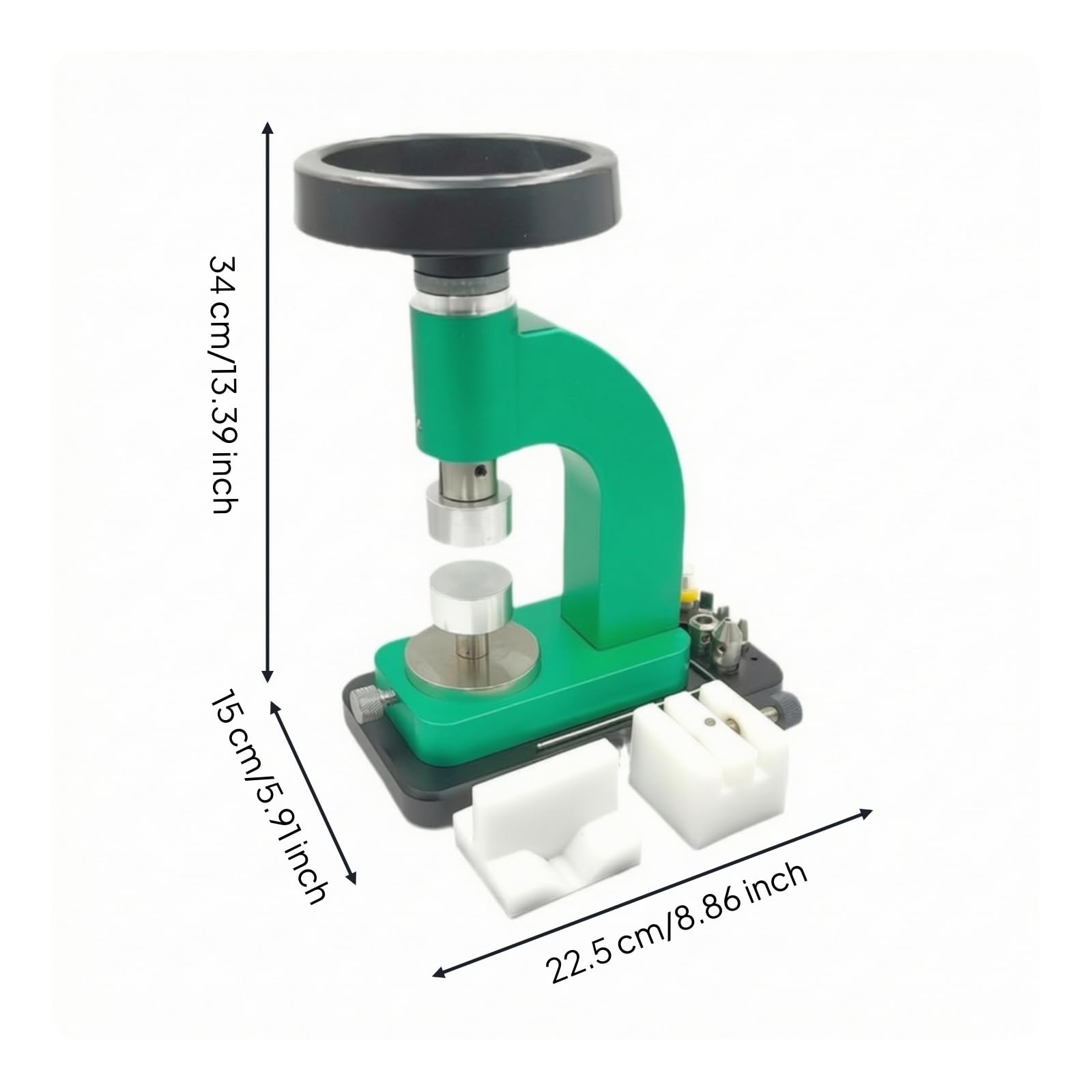 Milageto Pressa Apricasse Orologi Uso Manuale Pressa Chiudicasse Orologi Adattabile Strumento da Riparazione per Officina, Laboratorio, Verde