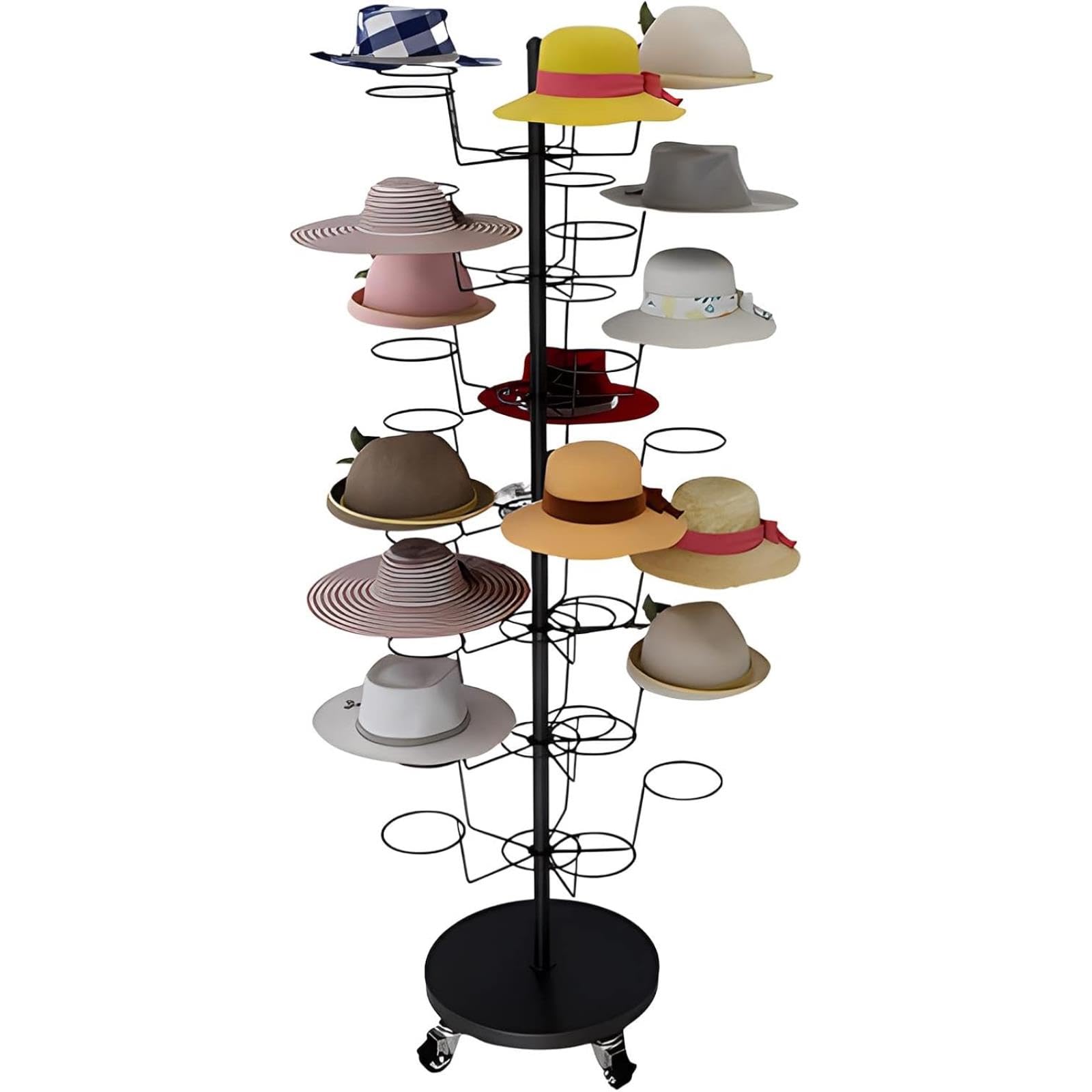 Présentoir à chapeaux autoportant à 5 niveaux pour casquettes et chapeaux de cowboy de maison