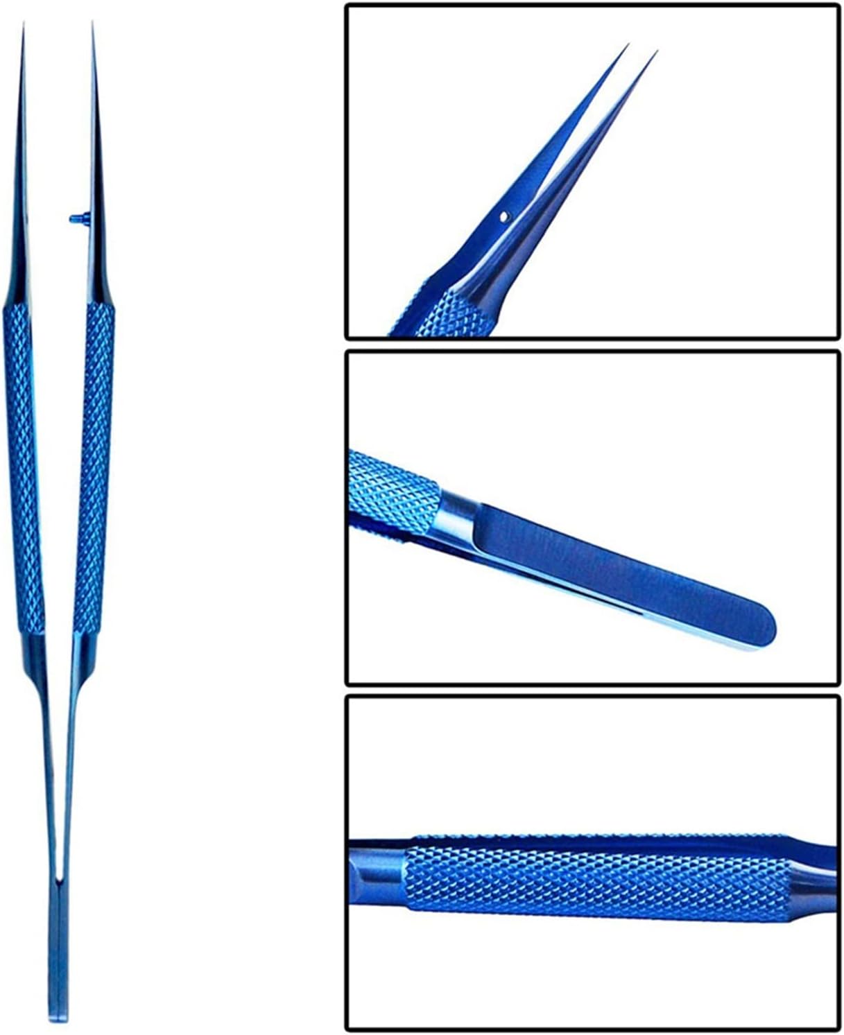 Fit for Titanium Alloy Tweezers Professional Maintenance Tool 0.15mm Edge Precision Fingerprint Tweezers Phone Mainboard Copper Wire (Tweezer Tip Type : 2Pcs in 1 Set)