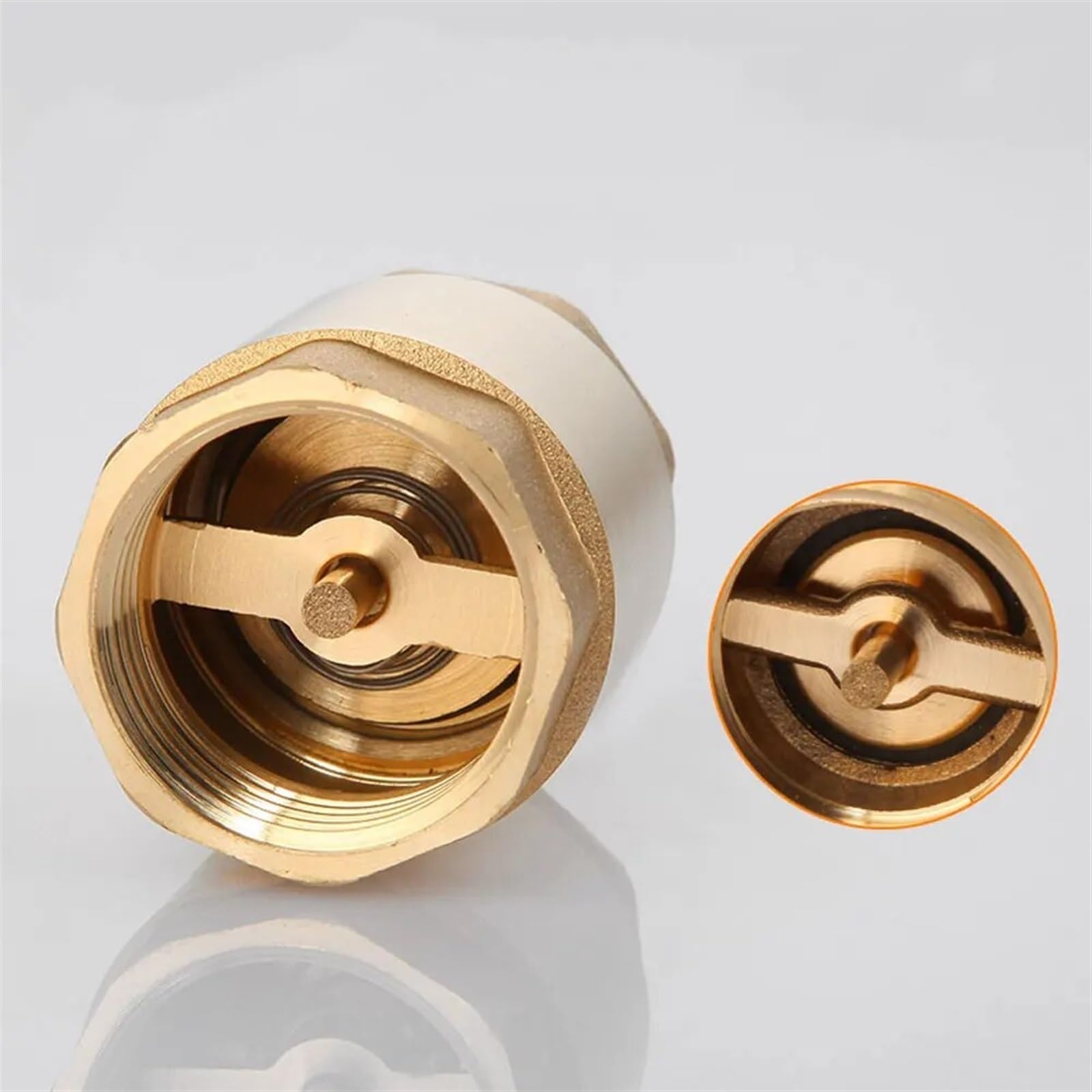 1/2" 3/4" 1" 1-1/4" 1-1/2" 2" Filettatura Maschio Femmina Ottone Valvola di ritegno a Molla in Linea della Pompa dell'Acqua unidirezionale(Male to Male,0.75 inch)