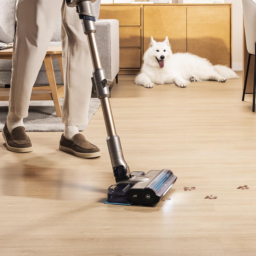 Cecotec Aspiradora Escoba sin Cable con Inteligencia Artificial Conga Rockstar RX90 AI AquaPet Flex X-Treme. 350AW, 850W, Autonomía 100mins, Cepillo Hairless Antienredos, Tubo Flexible y Accesorios