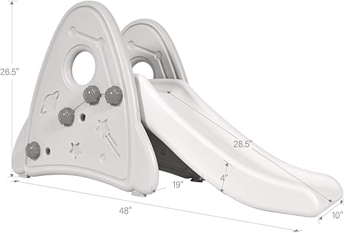 Miniatura 6 de HOMGX - Tobogán pequeño para niños pequeños, escalador con escaleras ampliadas y borde liso, tobogán pequeño independiente para interiores y