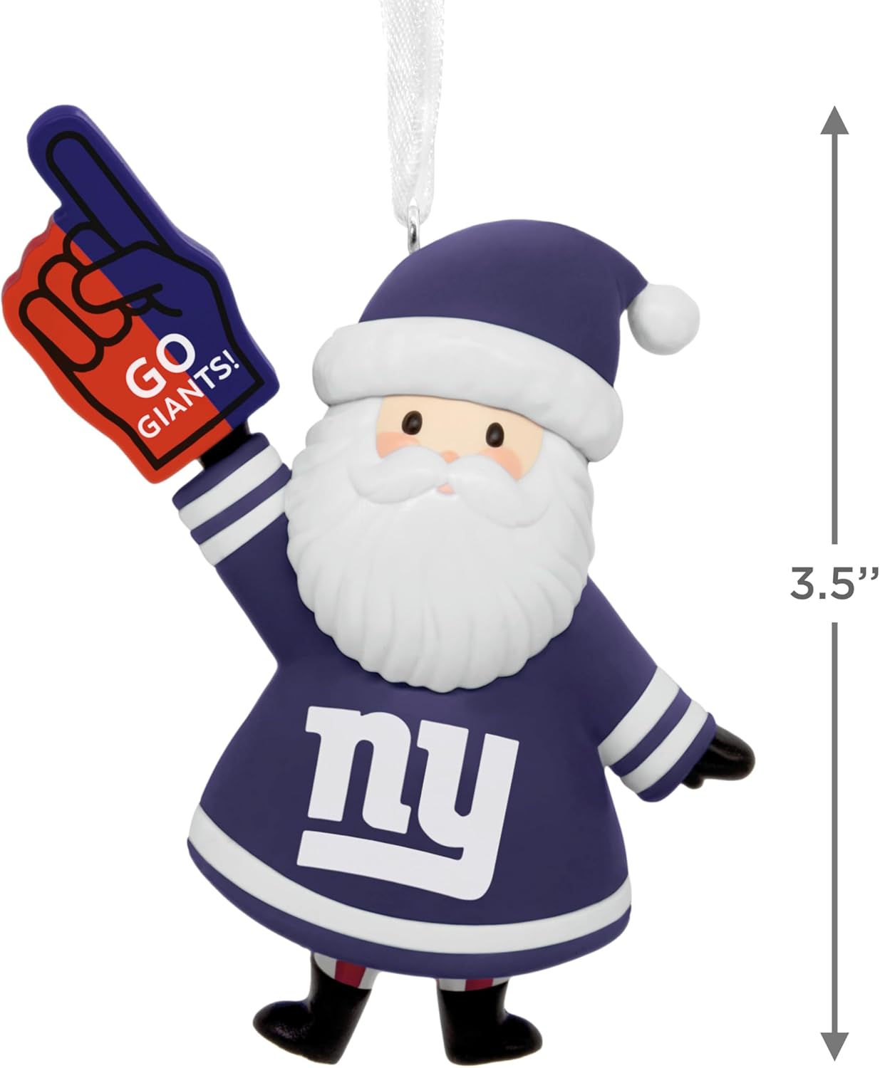 Hallmark NFL New York Giants Santa Fan Christmas Ornament, Gifts for Sports Fans - Image 4