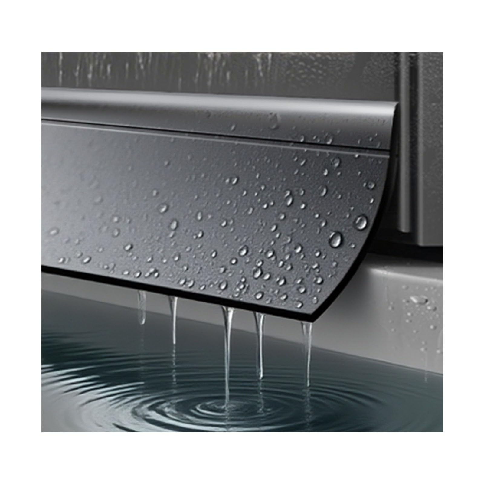 300cm Barrera de Lluvia Autoadhesiva para Ventanas - Deflector de Lluvia Puerta Flexible for Ventanas, Deflector Autoadhesivo Barrera Impermeable,Flexible y Cortable Barra De Goma Impermeable