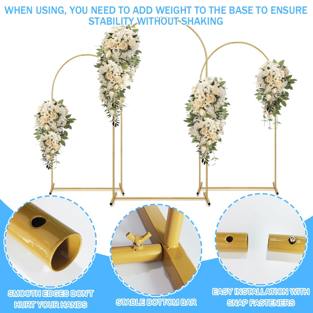 Supporto ad ArcoPalloncini Struttura 2M/6,6 Pollici Supportoad Arco Matrimonio, Supporto ad ArcoGiardino,Allestimento Compleanno(Giallo, 4 Piedi,5 Piedi,6 Piedi)