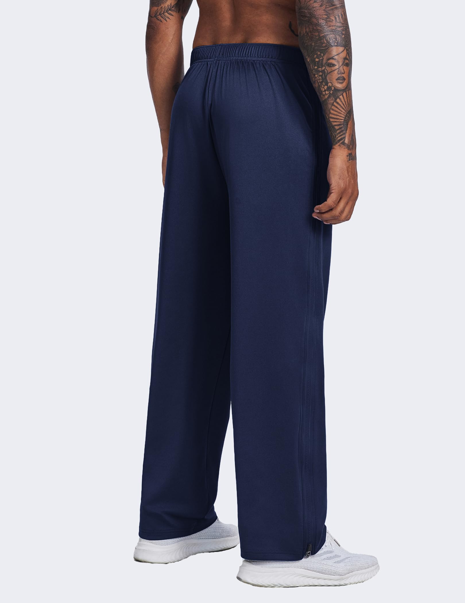PINSPARK Pantalones de Chándal para Hombre Deportivos de Algodón con Cremallera Completa Pantalón de Rehabilitación de Ocio Pantalones con Bolsillos