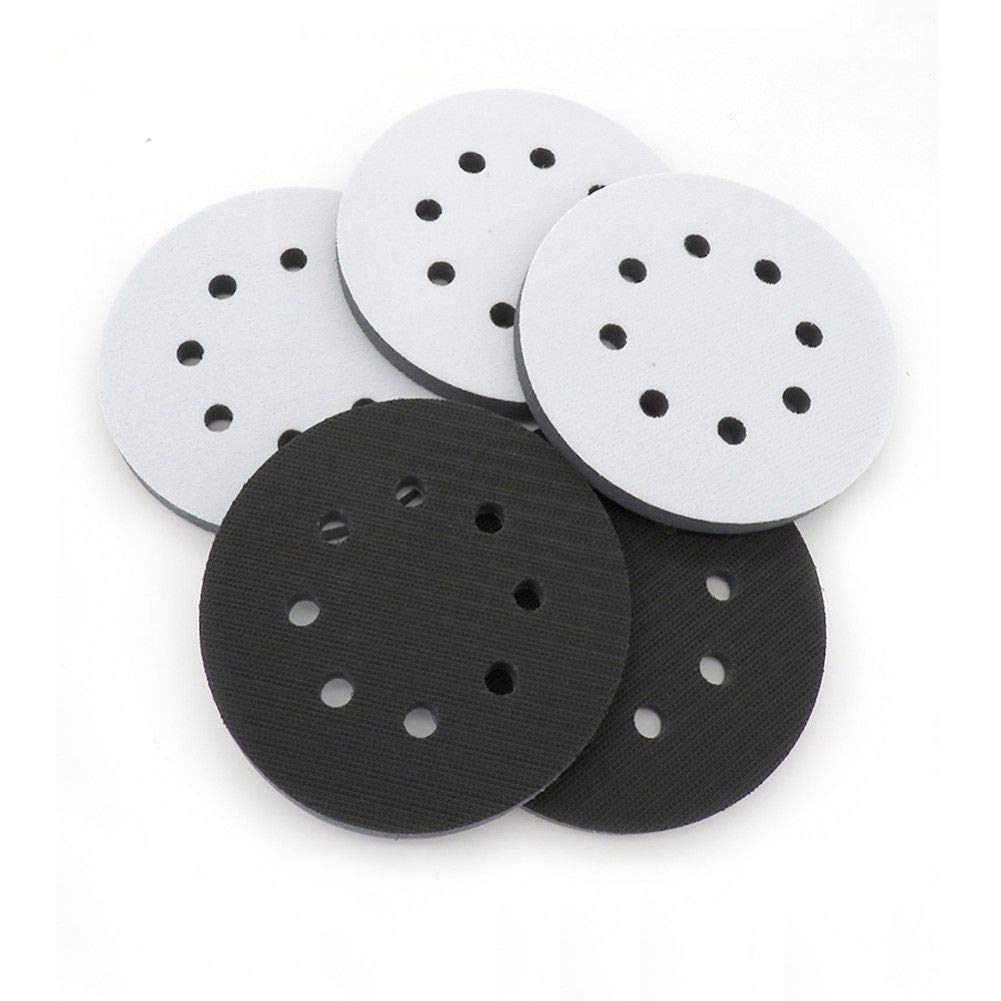 5 piezas 5 pulgadas 8 agujeros 125 mm almohadilla de interfaz suave para gancho y bucle disco de lijado almohadilla de respaldo herramientas eléctricas accesorios