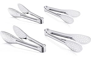 7'' & 9'' Serving Tongs | 4 Pack Stainless Steel Buffet Tongs