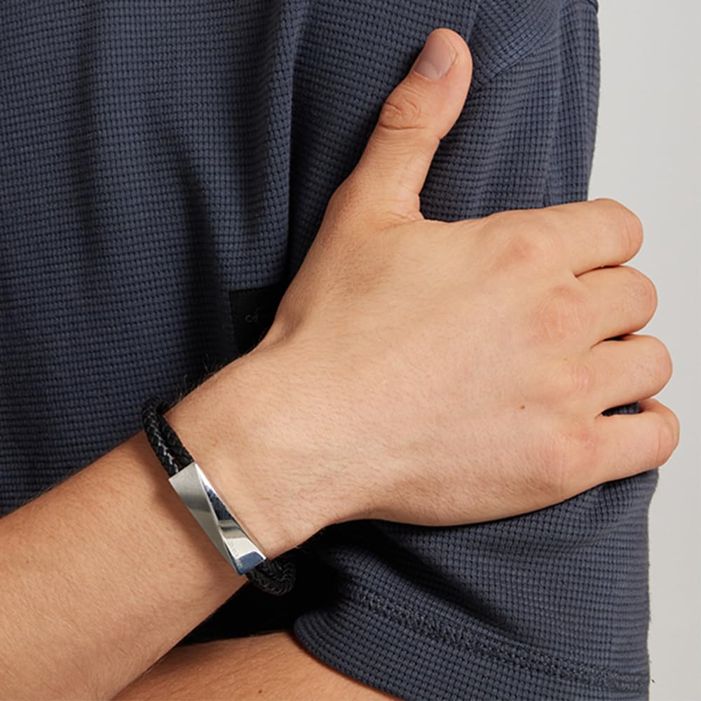 Calvin Klein Geflochtenes Lederarmbämder für Herren Kollektion WRAPPED & BRAIDED