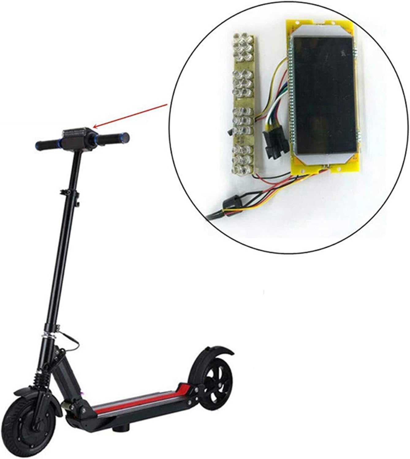 2X 36V Electric Scooter Display LCD Screen 8 Inches Electric Scooter Replacement Accessories Suitable for S1 S2