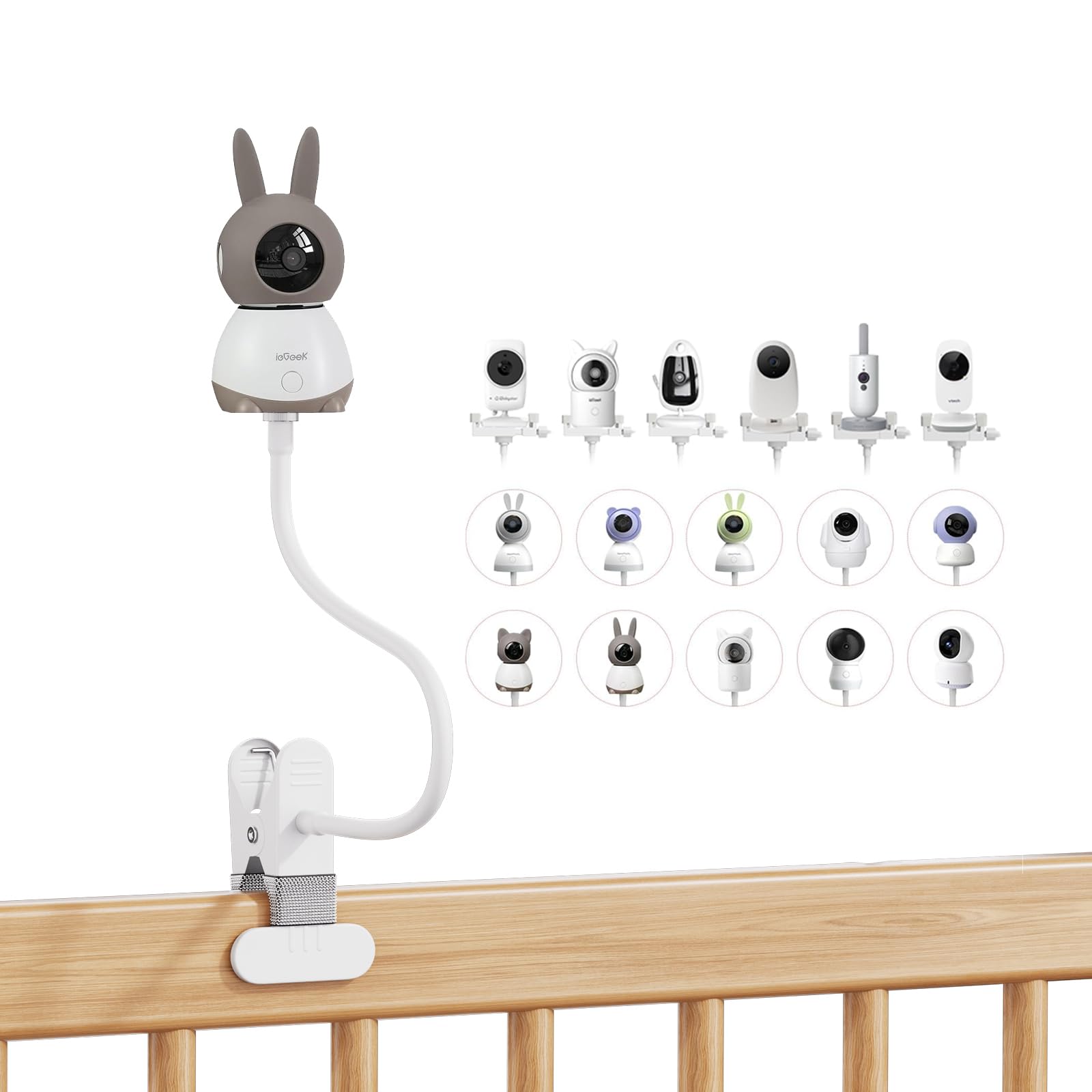 Universal Baby Monitor Holder Camera Mount Compatible with Boifun/GHB/Philips Avent/Momcozy/Blemil/Jeeber/HelloBaby/ie-Geek/Babystar/Dr.Care Baby Monitor Holder，Mobile Phone Clip