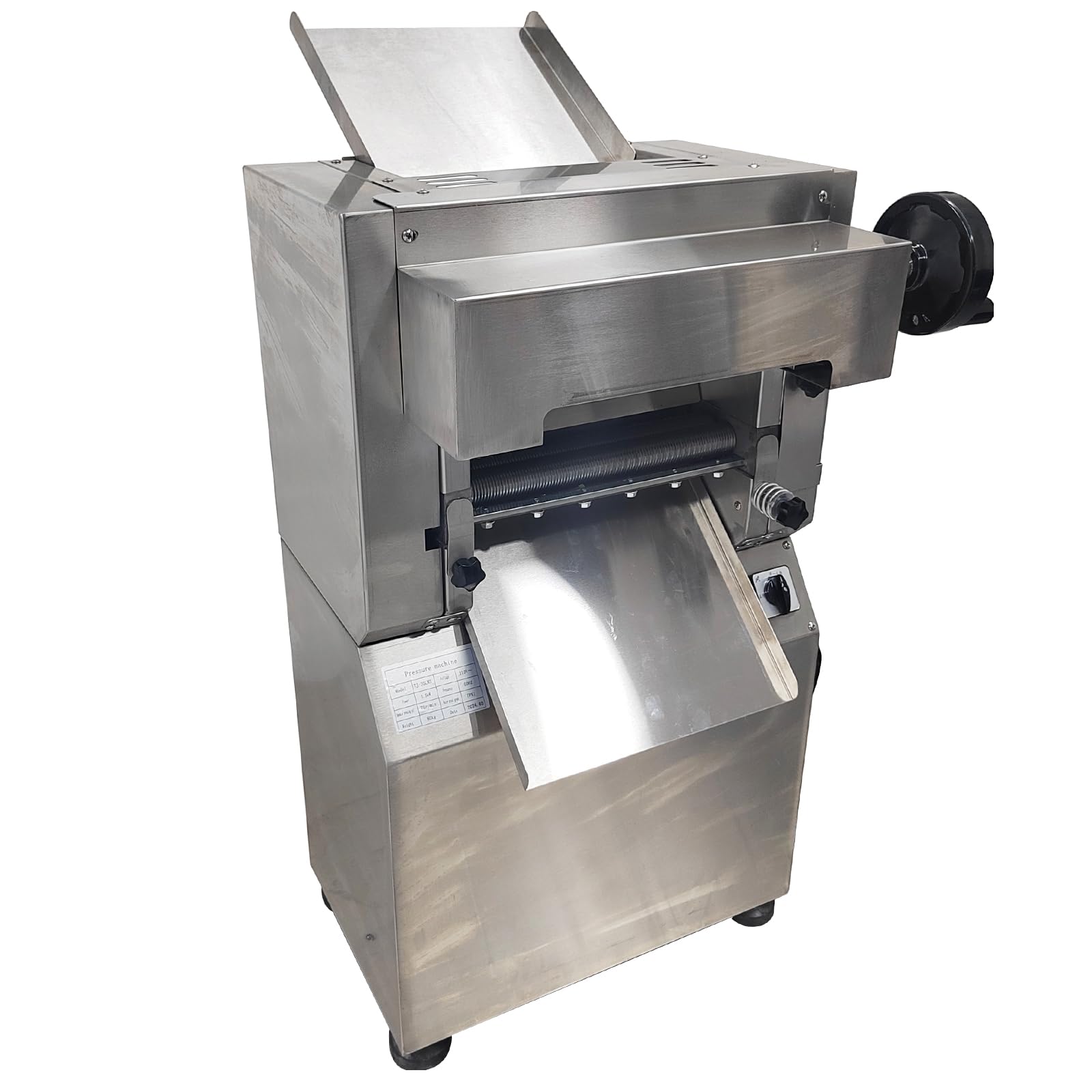 WYDDDARY Electric Pasta Maker Machine 35KG/H Output Commercial Noodle Pressing Machine Electric Dough Roller Sheet Maker For 1-18mm Thickness Dough with 3mm Cutter 110V