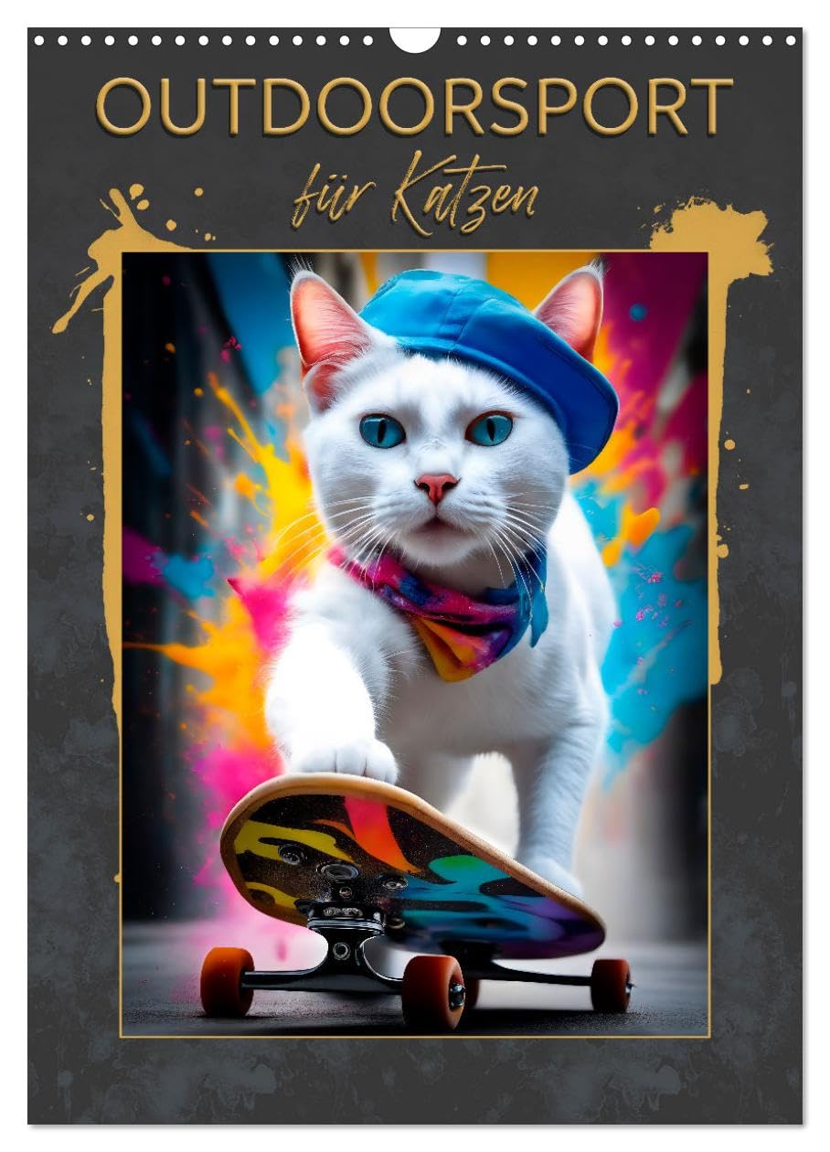 Outdoor sports for cats UK-Version (Wall Calendar 2026 DIN A3 Portrait), CALVENDO 12 Month Wall Calendar โ image 1