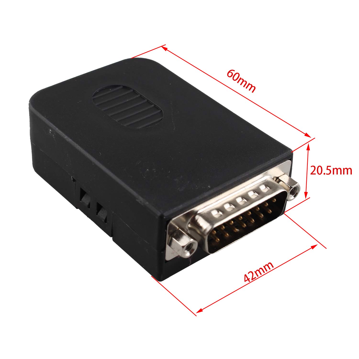 Connecteur D-SUB DB15 Mâle Boîtier Métallique - Adaptateur Série 15 Broches Avec Terminal