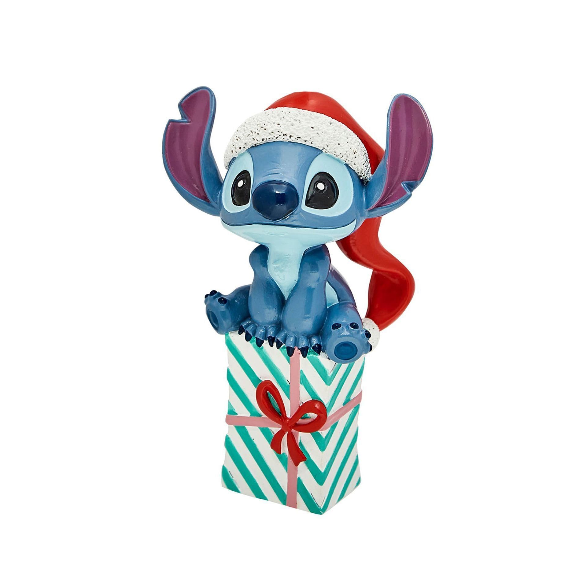 Disney Stitch Christmas Figurine with Santa Hat, Resin Decoration