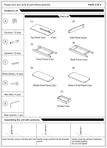 Miniatura 6 de Convenience Concepts American Heritage Mesa Auxiliar de Cabecera con Cajón de 23.5" - Mesa Clásica de Sala de Estar con Estante de Almacenamiento,