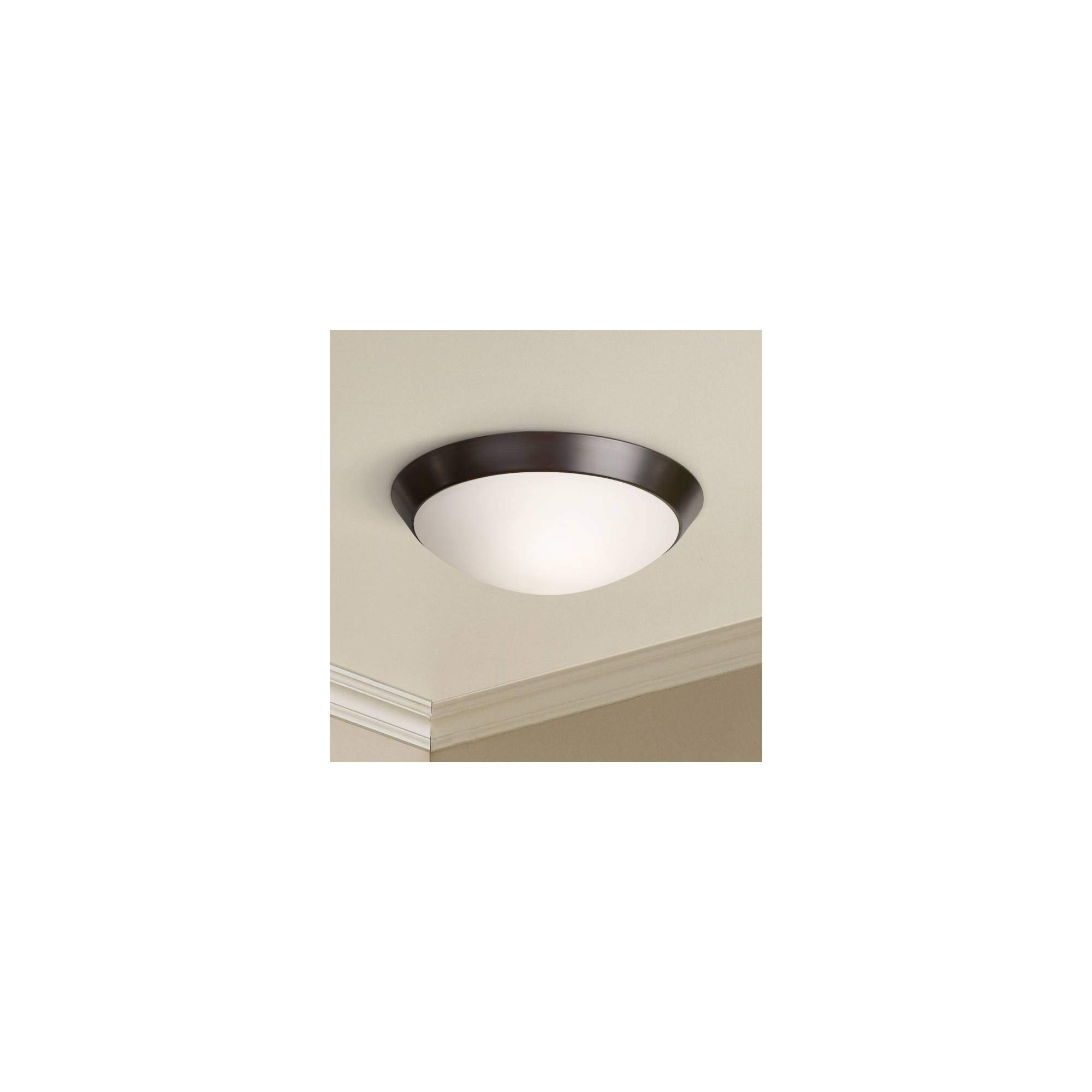 360 Lighting Davis Modern Small Ceiling Light Flush Mount Fixture Oil Rubbed Bronze 13 Wide Frosted Glass Dome
