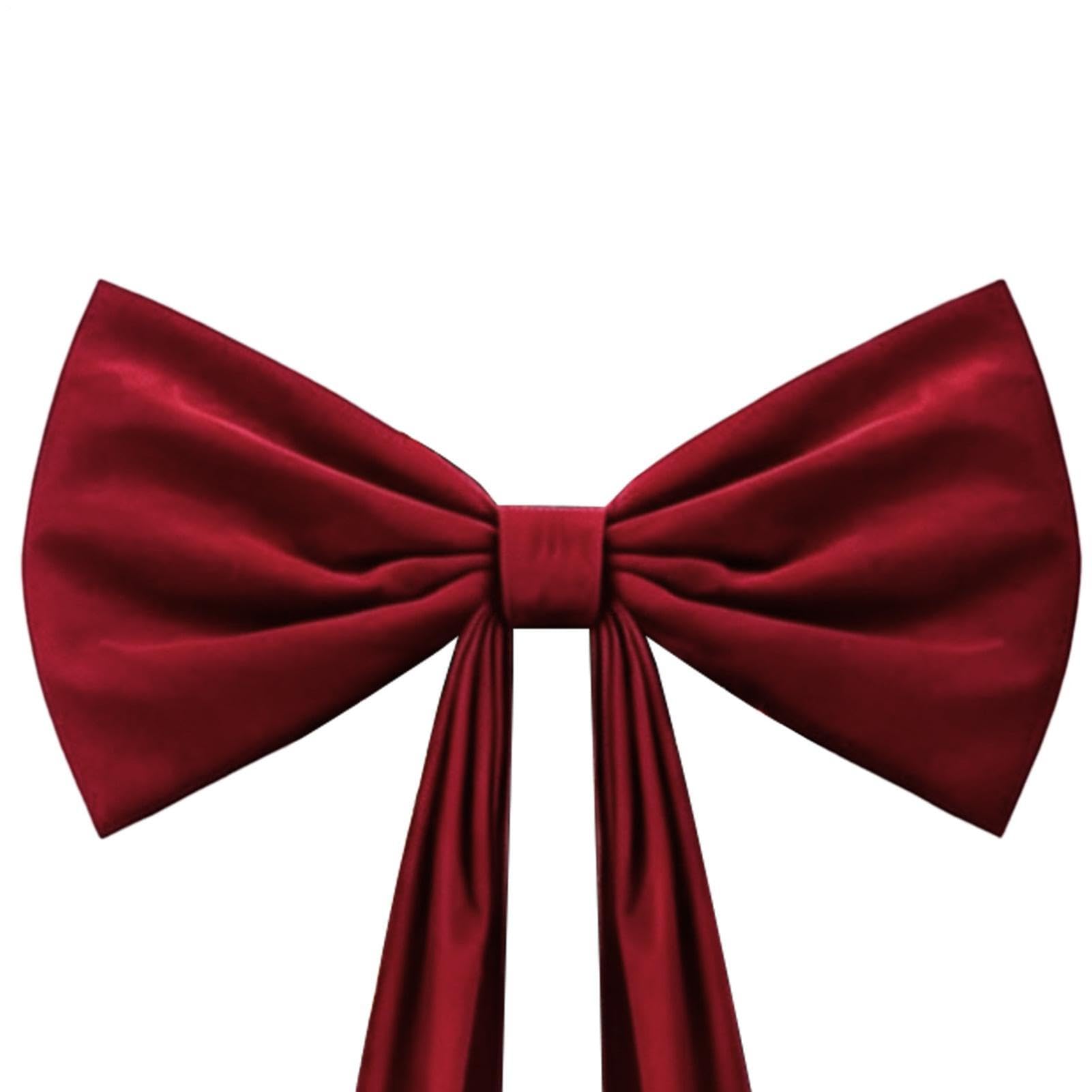 Nœud de tête de Sapin de Noël Décoration Couronne Rouge avec Longs | Grand Nœud De Noël 50 Cm X 180 Cm Pour Porche Extérieur Mur Fenêtre Porte D'Entrée Salon Maison Fête Des