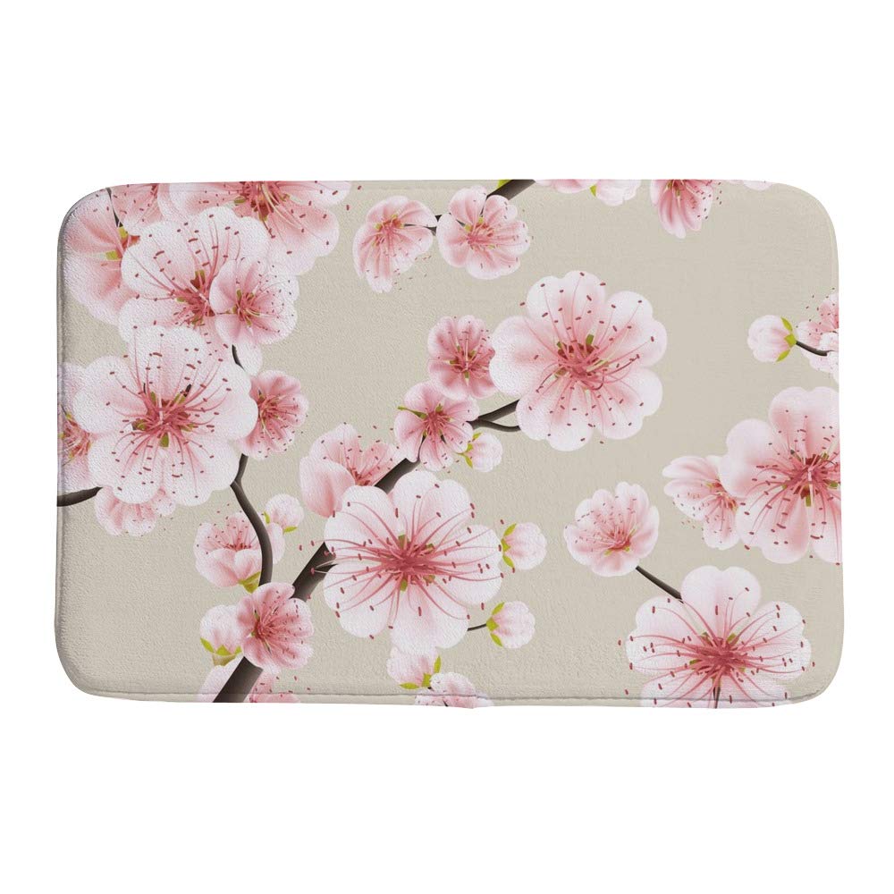 Tapis de bain design unique rose en velours corail doux et résistant
