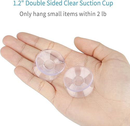 Miniatura 10 de Pawfly Paquete de 50 ventosas de doble cara de 1.2 pulgadas, ventosas de plástico PVC transparente para espejo de mesa de vidrio
