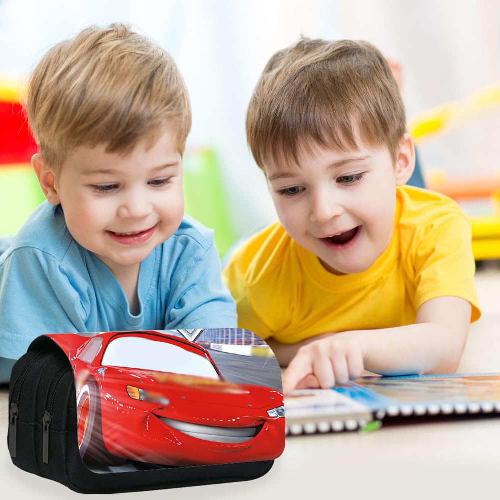 Cars Trousse à Crayons Enfant Cartoon Double Zip Stationery Organizer pour École