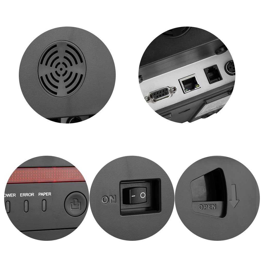 EXCELVAN HOP-H801- Impresora térmica de Recibos y Tickets (Interfaz USB, 80mm, 300mm/sec, Compatible con Andriod, iOS, Windows y Linux), Negro
