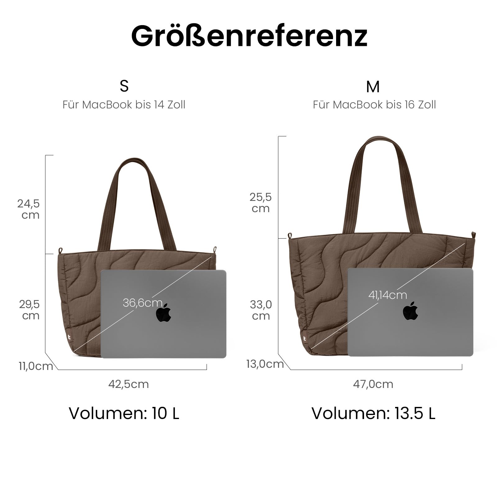tomtoc Puffer Laptop Tragetasche für Damen, 10L Tote Bag für 13-14 Zoll Macbook, Leichte Schultertasche Handtasche, Modische Laptoptasche Damen für Shopper, Arbeit, Reisen und Alltag