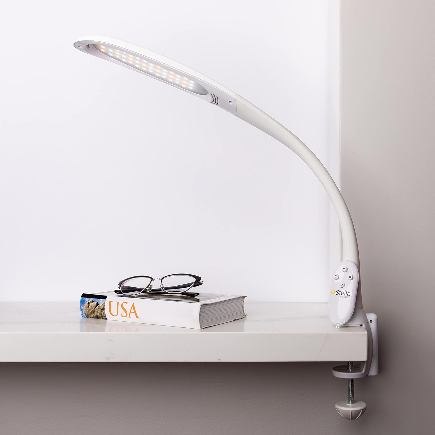Stella Edge Premium 10W LED Desk Clamp Task Lamp White