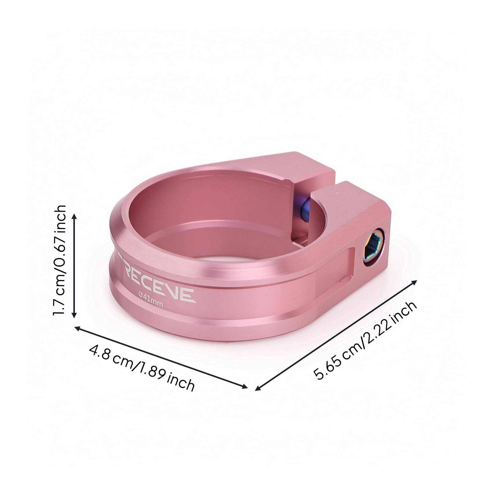 LOVIVER Collier de Selle Vélo Serrage Fixation Attache en Alliage d'Aluminium et Titane Vis de Haute Résistance Conception Compacte à Canal de Serrage Protège , Rose