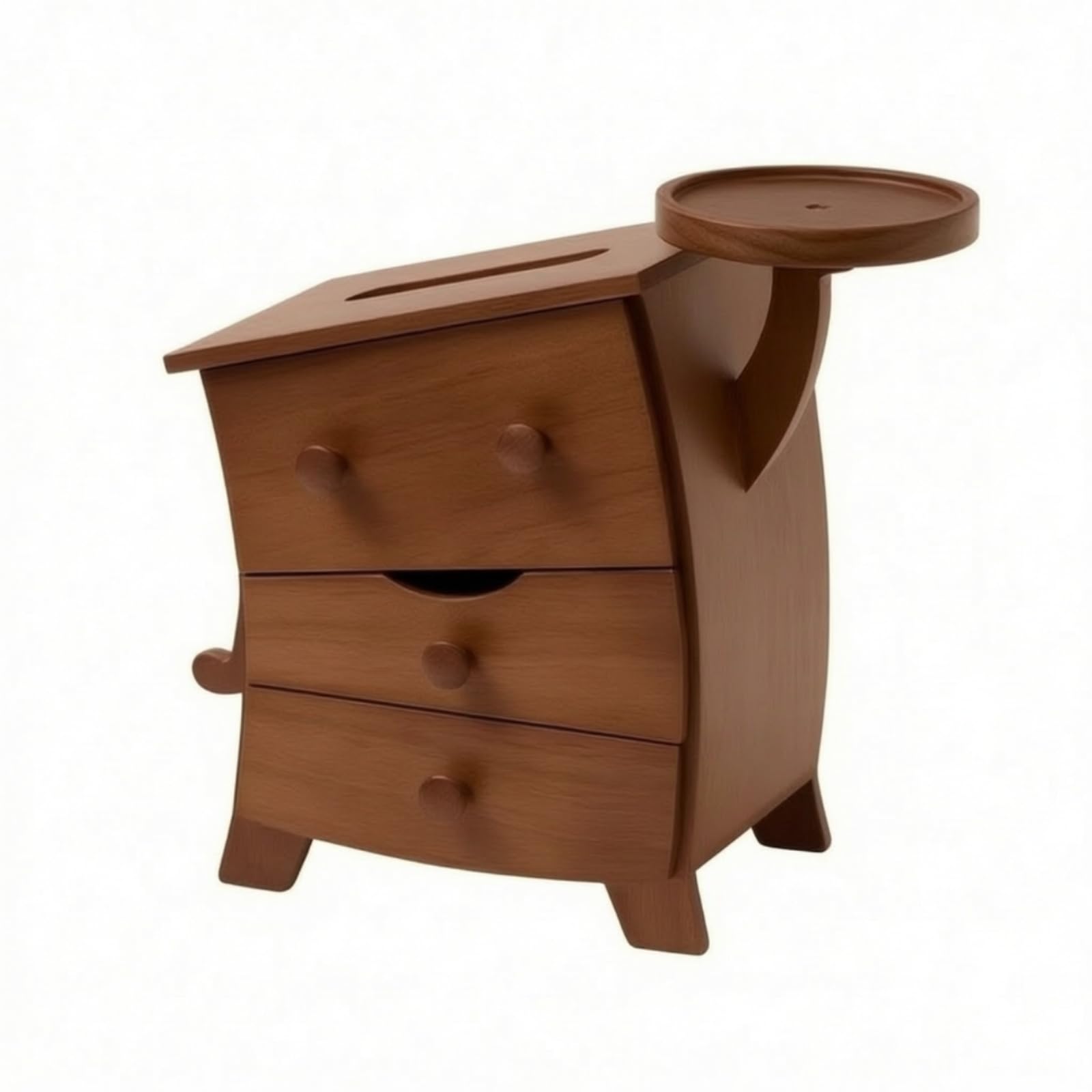 Organizer da Tavolo con Vassoio periore Compatto Scatola oggetti in Legno con Cassetti perficie Liscia per Comodino