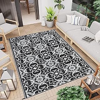 Famibay Outdoor Rugs Reversible Plastic Straw Rugs Patio Rugs Waterproof Camping Rug Portable Picnic Blanket Floor Rug Mat for Indoor Balcony Garden Deck Backyard Front Porch Picnic Beach Trailer
