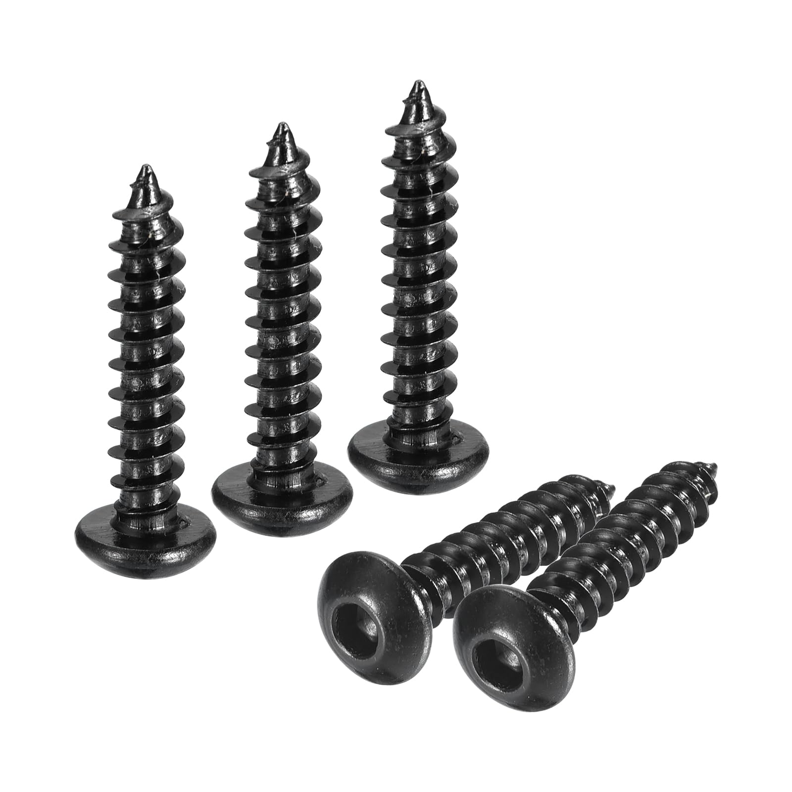 uxcell Hex Socket Self Tapping Screws, M4 x 20mm Carbon Steel Wood Screw 400pcs