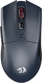 Redragon Mouse para jogos sem fio M995 LIT, mouse recarregável de 10.000 DPI máximo, BT e 2,4 G sem fio, 6 botões macro, ultraleve, capacidade de energia confiável para PC/Mac/laptop, cinza e preto