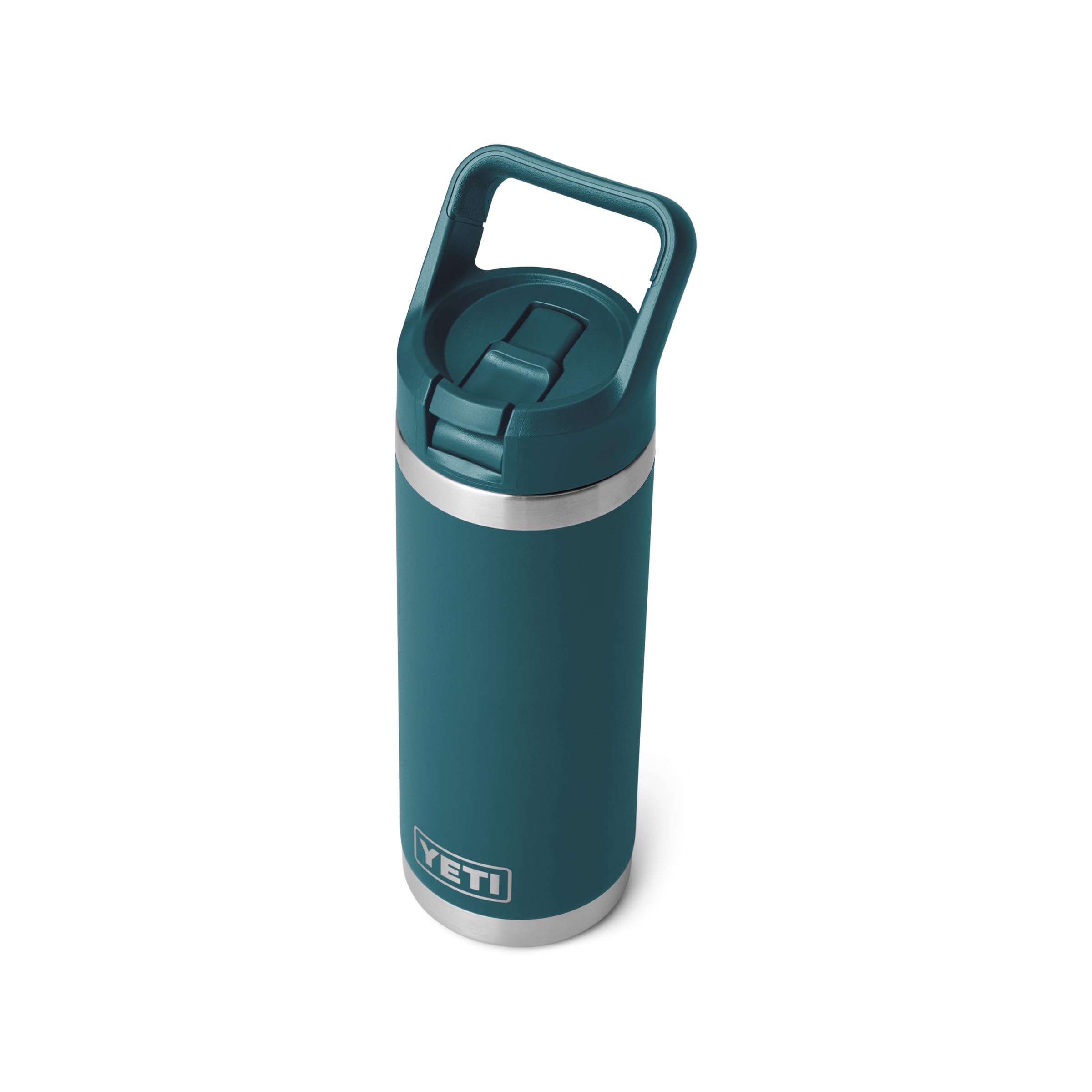 YETI Rambler - Botella de acero inoxidable aislada al vacío de 532 ml (18 oz), con tapa de pajita a juego, verde azulado agave