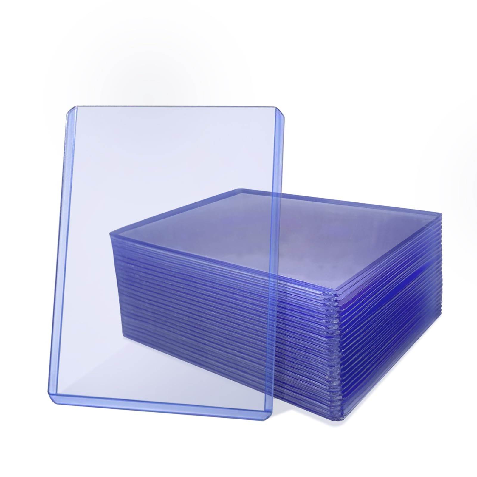 3" x 4" Toploader,24 Stück hüllen, Premium Schutzhüllen für alle TCG & Sammelkarten (blau)