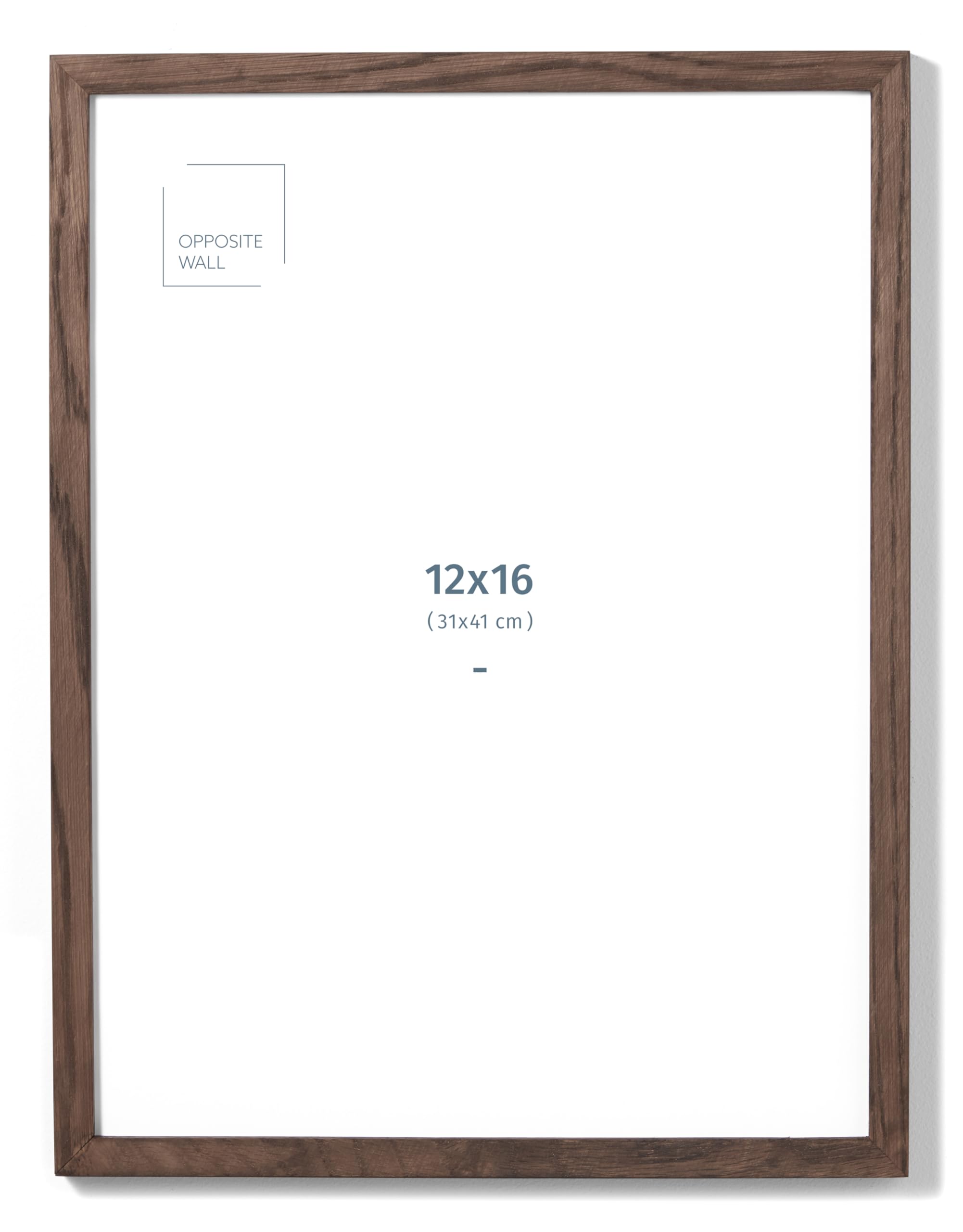 Opposite Wall - 12x16 in - Dark Solid Oak Wood Picture Frame - Lightweight, Versatile & Shatterproof - Wall Hanging Poster or Photo Frame - Wall Decor for Office, Gallery & Home