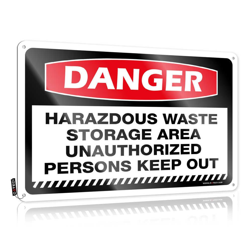 Tin Wall Decor Essentials Waterproof Artwork, Stunning Retro Print For Cafe Pub Porch | Home Pre-drilled Custom Danger Harazdous Waste Storage Area Unauthorized Persons(30X40CM)