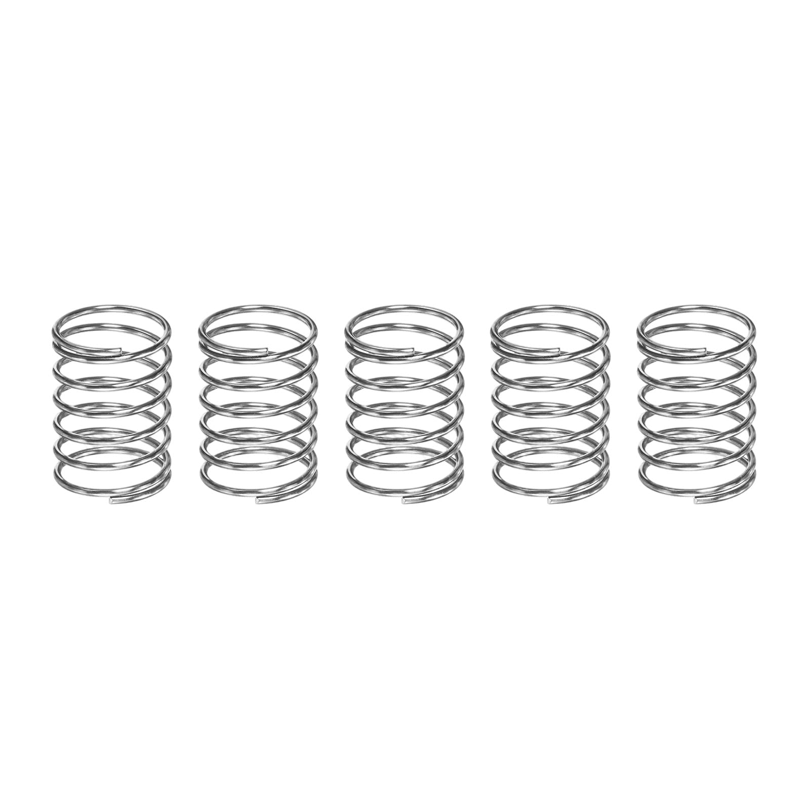 M METERXITY 5-Pack Compression Springs, 20mm Length 15mm OD 304 Stainless Steel Pruner Replacement Springs for Garden Tool/DIY/Mechanical Repair Replacement [Silver Tone, 1mm Wire Size] — image 1