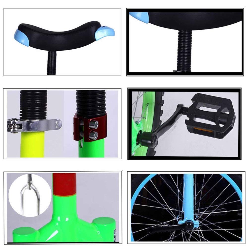 Einrad,Kinder Erwachsene AnfäNger Einstellbare Rutschfeste Balance Radfahren ÜBung Akrobatisches Fitnessrad Geeignete HöHe 140 bis 150 CM / 18 Zoll/Blau