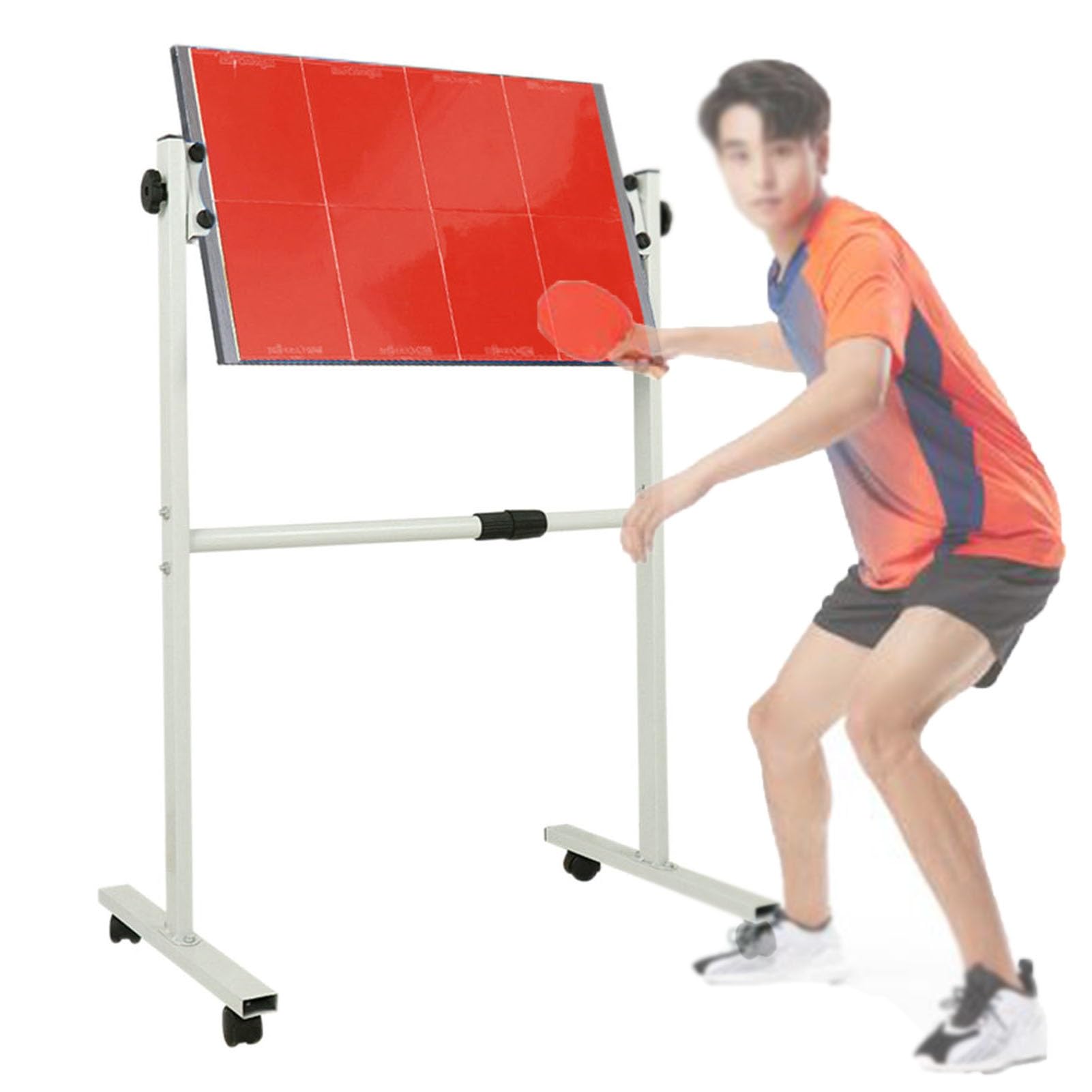 Table Tennis Rebound Board,Professional Table Tennis Return Board,Indoor Training Equipment with Caster Wheels and Adjustable Angle,Suitable for Home Gyms and Schools