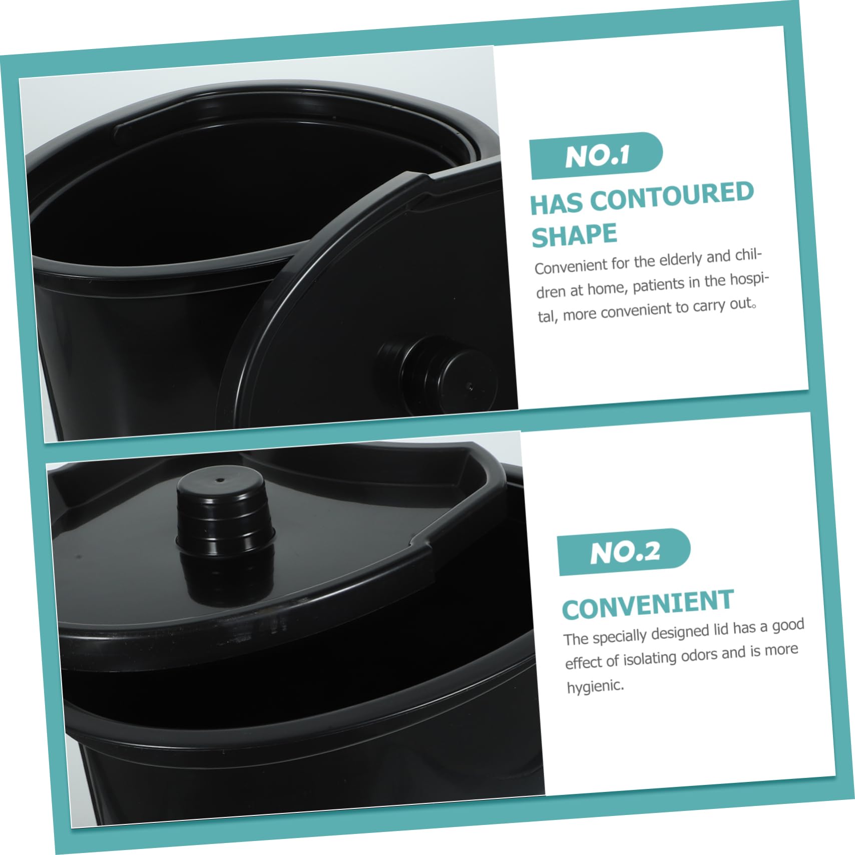 COLLBATH Household Chamber Pot Plastic Urinal Spittoon Lid 5l for Elderly Pregnant Women Patients and Boys and Girls