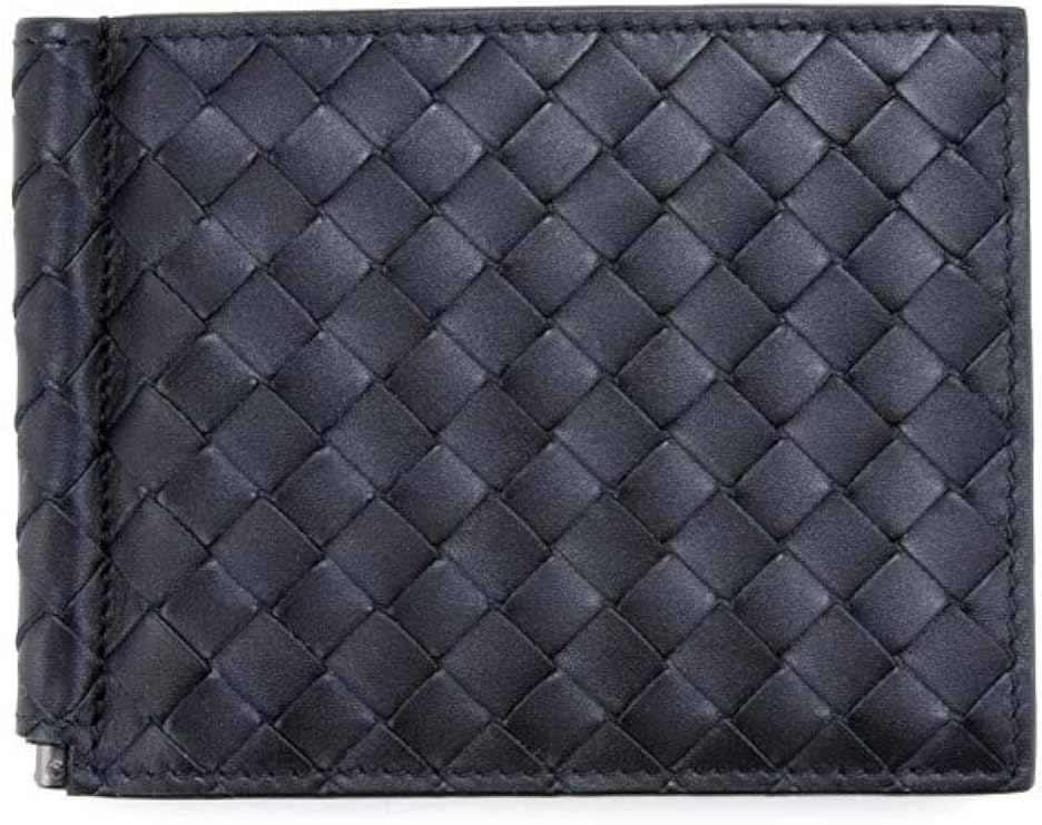 残りわずか ボッテガヴェネタ Bottega Veneta マネークリップイントレチャート二つ折りウォレット財布 ネイビー 21 99 オンラインストア限定