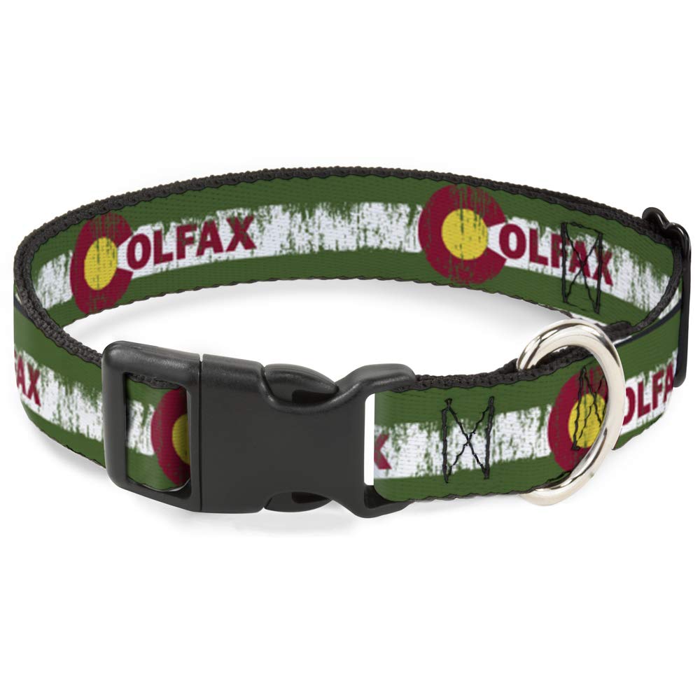 Collier de clip en plastique Colfax à rayures vert vieilli, l'élégance durable pour grands chiens