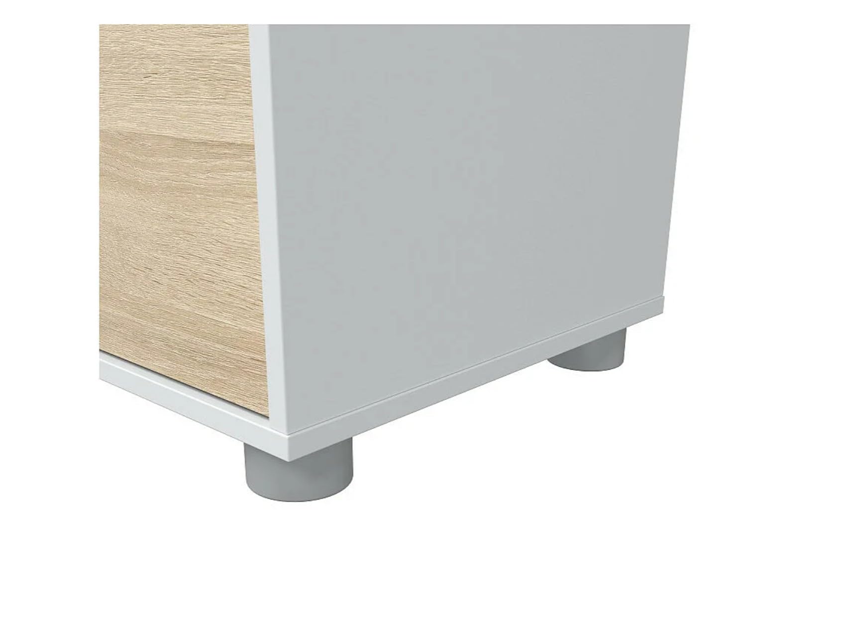 Habitdesign Mueble de Salon Moderno, Modulos de Comedor, Modelo Alida, Acabado en Blanco Artik y Roble Canadian, Medidas: 200 cm (Ancho) x 43 cm (Alto) 41 cm (Fondo)