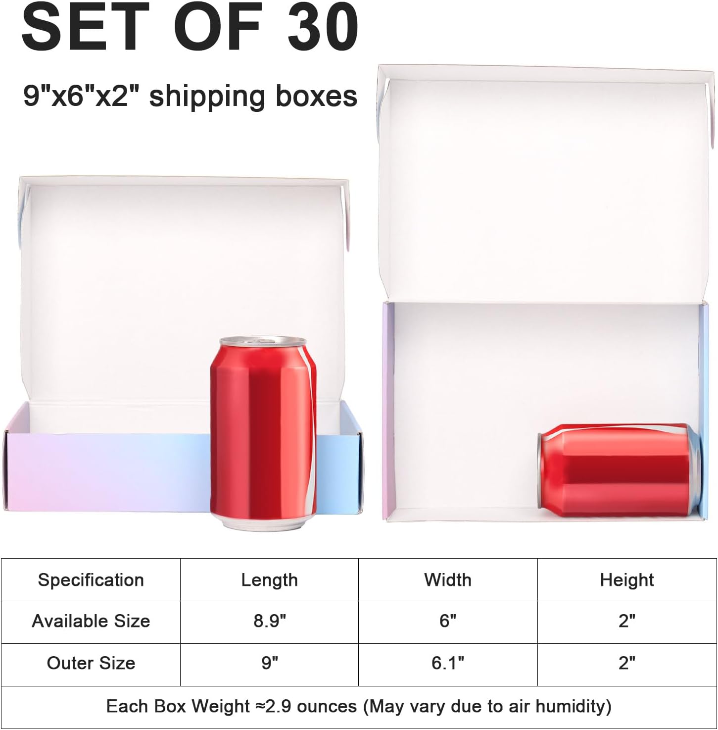 30 Pack 9x6x2 Inch Corrugated Packaging Mailer Boxes, Purple Shipping Packaging Boxes for Small Business, Recyclable Cardboard Literature Gift Boxes Mailing