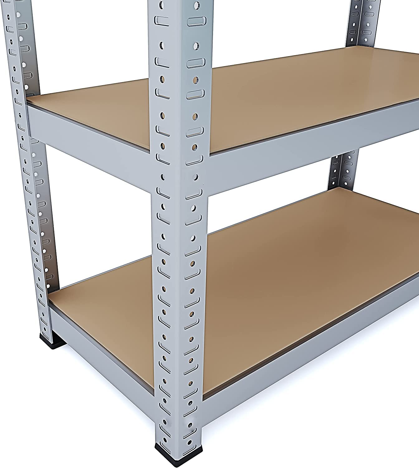Arreditaly 2 Scaffali In Metallo E MDF Scaffale Ad Alta Portata Fino a 700 kg Con 4 Ripiani Regolabili Ideale Per Garage Officina Cantina Capannone Magazzino Design Modulare 160 x 80 x 40 cm (2)