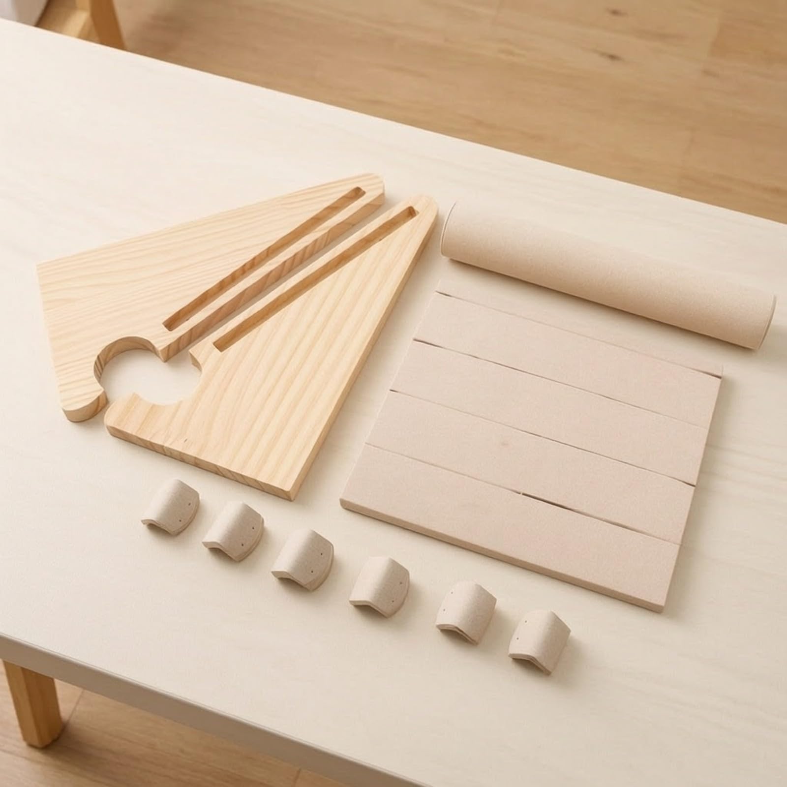 predolo Portagioie da Appoggio in Legno Massello | perfici in Microfibra, Smontabile, Stand Espositivo per Accessori, Spogliatoio