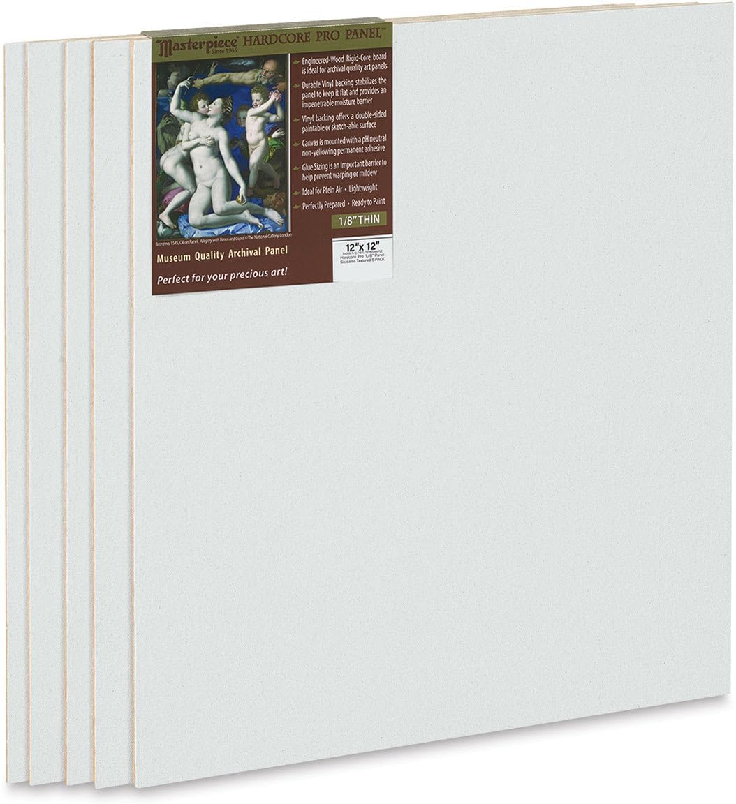 Masterpiece Sausalito Hardcore Pro Canvas Panel Pack - 12" x 12", Pkg of 5