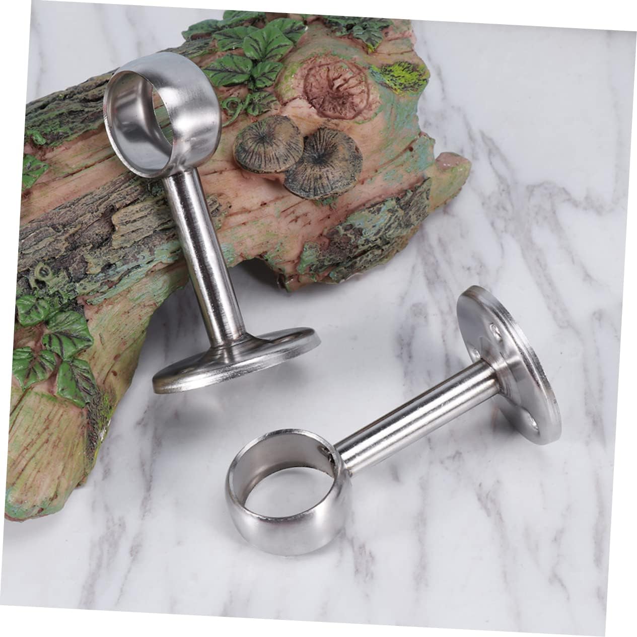 6pcs Sturdy Wardrobe Rod Brackets Closet Rod Center Support Brackets Easy Install Screws